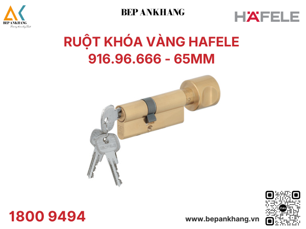 Ruột khoá Hafele Tiết diện Startec tiêu chuẩn khóa đôi có núm vặn 916.96.666